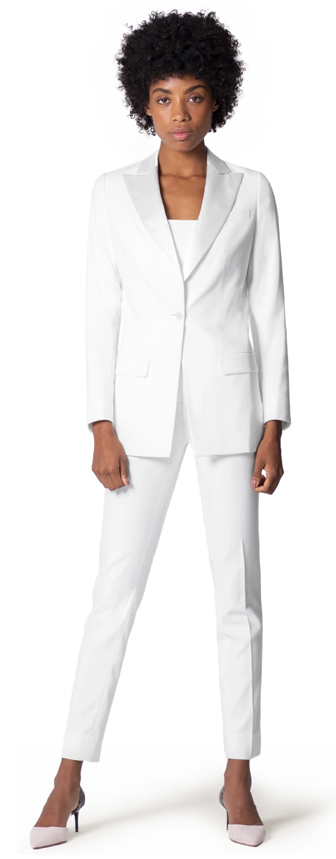 macys womens white pant suits